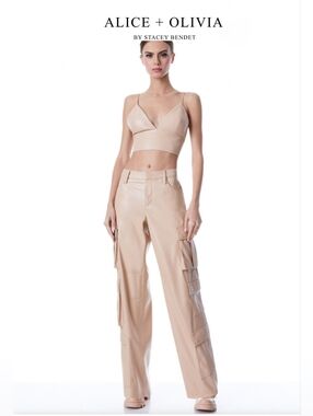 NEW ALICE+OLIVIA chic vegan cargo leather.